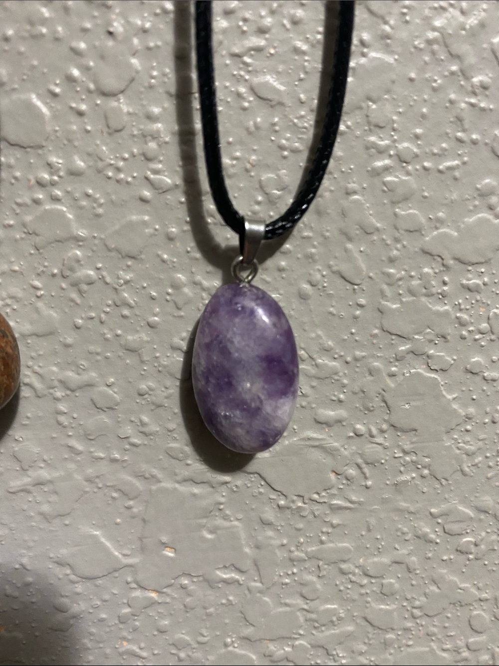 Purple Oval Amethyst Pendant Necklace